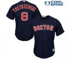 Boston Red Sox #8 Carl Yastrzemski Replica Navy Blue Alternate Road Cool Base Baseball Jersey