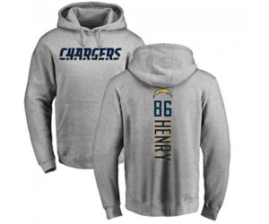 Los Angeles Chargers #86 Hunter Henry Ash Backer Pullover Hoodie
