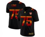 Las Vegas Raiders #75 Howie Long Men Black Nike Red Orange Stripe Vapor Limited NFL Jersey
