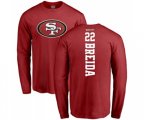 San Francisco 49ers #22 Matt Breida Red Backer Long Sleeve T-Shirt