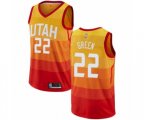Utah Jazz #22 Jeff Green Swingman Orange Basketball Jersey - City Edition