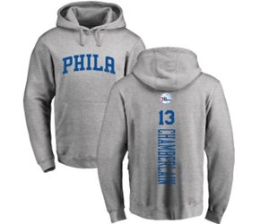 Philadelphia 76ers #13 Wilt Chamberlain Ash Backer Pullover Hoodie