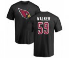 Arizona Cardinals #59 Joe Walker Black Name & Number Logo T-Shirt