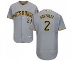 Pittsburgh Pirates #2 Erik Gonzalez Grey Road Flex Base Authentic Collection Baseball Jersey