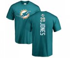 Miami Dolphins #20 Reshad Jones Aqua Green Backer T-Shirt