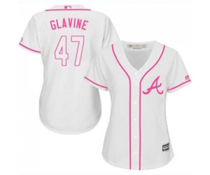 Women\'s Atlanta Braves #47 Tom Glavine Replica White Fashion Cool Base Baseball Jersey
