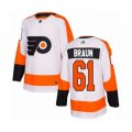 Philadelphia Flyers #61 Justin Braun Authentic White Away Hockey Jersey