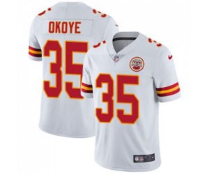 Kansas City Chiefs #35 Christian Okoye White Vapor Untouchable Limited Player Football Jersey