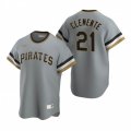Nike Pittsburgh Pirates #21 Roberto Clemente Gray Cooperstown Collection Road Stitched Baseball Jersey
