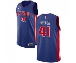 Detroit Pistons #41 Jameer Nelson Authentic Royal Blue NBA Jersey - Icon Edition