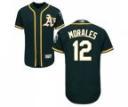 Oakland Athletics #12 Kendrys Morales Green Alternate Flex Base Authentic Collection Baseball Jersey