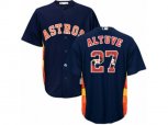 Houston Astros #27 Jose Altuve Authentic Navy Blue Team Logo Fashion Cool Base MLB Jersey