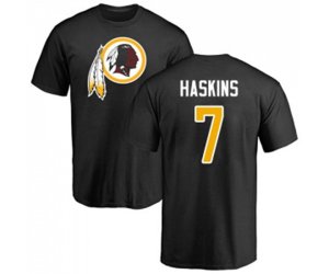 Washington Redskins #7 Dwayne Haskins Black Name & Number Logo T-Shirt
