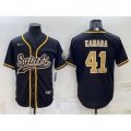 New Orleans Saints #41 Alvin Kamara Black Stitched MLB Cool Base Nike Baseball Jersey