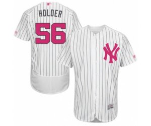 New York Yankees Jonathan Holder Authentic White 2016 Mother\'s Day Fashion Flex Base Baseball Player Jersey