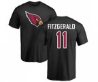 Arizona Cardinals #11 Larry Fitzgerald Black Name & Number Logo T-Shirt
