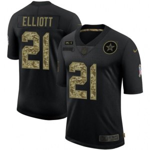 Dallas Cowboys #21 Ezekiel Elliott Camo 2020 Salute To Service Limited Jersey