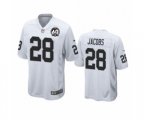 Oakland Raiders #28 Josh Jacobs Game 60th Anniversary White Football Jersey