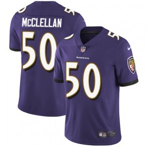 Baltimore Ravens #50 Albert McClellan Purple Team Color Vapor Untouchable Limited Player NFL Jersey