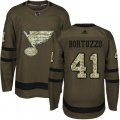 St. Louis Blues #41 Robert Bortuzzo Authentic Green Salute to Service NHL Jersey