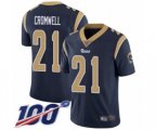 Los Angeles Rams #21 Nolan Cromwell Navy Blue Team Color Vapor Untouchable Limited Player 100th Season Football Jersey