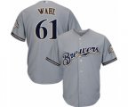 Milwaukee Brewers Bobby Wahl Replica Grey Road Cool Base Baseball Player Jersey