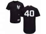 New York Yankees #40 Luis Severino Navy Blue Flexbase Authentic Collection MLB Jersey