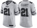 Dallas Cowboys #21 Ezekiel Elliott 2016 Gridiron Gray NFL Limited Jersey