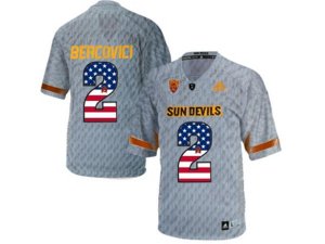 2016 US Flag Fashion Men\'s Arizona State Sun Devils Mike Bercovici #2 Desert Fuel College Football Jersey - Grey