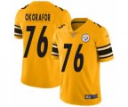 Pittsburgh Steelers #76 Chukwuma Okorafor Limited Gold Inverted Legend Football Jersey