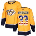 Nashville Predators #33 Viktor Arvidsson Authentic Gold USA Flag Fashion NHL Jersey