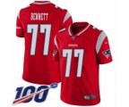 New England Patriots #77 Michael Bennett Limited Red Inverted Legend 100th Season Football Jersey