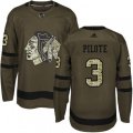 Chicago Blackhawks #3 Pierre Pilote Authentic Green Salute to Service NHL Jersey