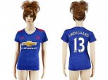 Women Manchester United #13 Lindegaard Away Soccer Club Jersey