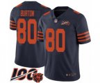Chicago Bears #80 Trey Burton Limited Navy Blue Rush Vapor Untouchable 100th Season Football Jersey