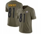 Pittsburgh Steelers #81 Zach Gentry Limited Olive 2017 Salute to Service Football Jersey