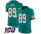 Miami Dolphins #89 Dwayne Allen Aqua Green Alternate Vapor Untouchable Limited Player 100th Season Football Jersey