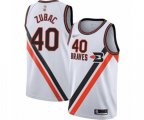 Los Angeles Clippers #40 Ivica Zubac Authentic White Hardwood Classics Finished Basketball Jersey