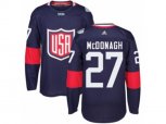Youth Adidas Team USA #27 Ryan McDonagh Authentic Navy Blue Away 2016 World Cup Ice Hockey Jersey
