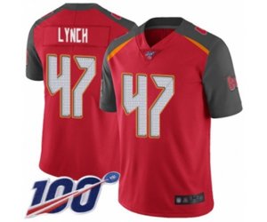 Tampa Bay Buccaneers #47 John Lynch Red Team Color Vapor Untouchable Limited Player 100th Season Football Jersey