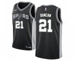 San Antonio Spurs #21 Tim Duncan Swingman Black Road NBA Jersey - Icon Edition