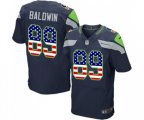Seattle Seahawks #89 Doug Baldwin Elite Navy Blue Home USA Flag Fashion Football Jersey