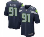 Seattle Seahawks #91 Cassius Marsh Game Navy Blue Team Color Football Jersey