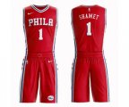 Philadelphia 76ers #1 Landry Shamet Swingman Red Basketball Suit Jersey Statement Edition