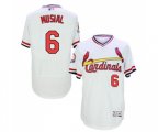 St. Louis Cardinals #6 Stan Musial White Flexbase Authentic Collection Cooperstown Baseball Jersey