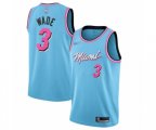 Miami Heat #3 Dwyane Wade Authentic Blue Basketball Jersey - 2019-20 City Edition