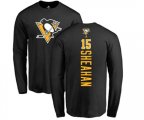 NHL Adidas Pittsburgh Penguins #15 Riley Sheahan Black Backer Long Sleeve T-Shirt