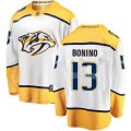 Nashville Predators #13 Nick Bonino Fanatics Branded White Away Breakaway NHL Jersey