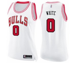 Women\'s Chicago Bulls #0 Coby White Swingman White Pink Fashion Basketball Jersey