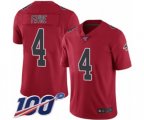 Atlanta Falcons #4 Brett Favre Limited Red Rush Vapor Untouchable 100th Season Football Jersey